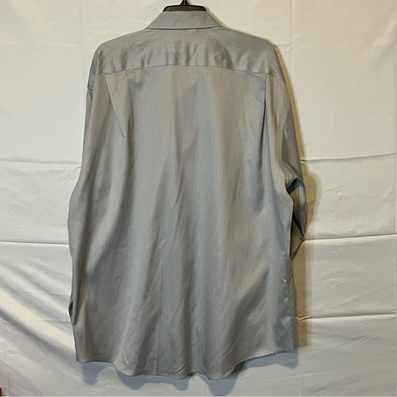 Pronto-Uomo Men’s Button Down Long Sleeve, Gray Shirt. 17 1/2 (34/35) - Picture 6 of 8